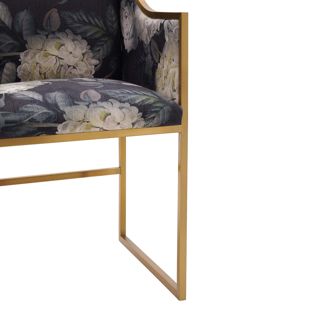 Silla de comedor moderna con terciopelo y acero inoxidable Aymen