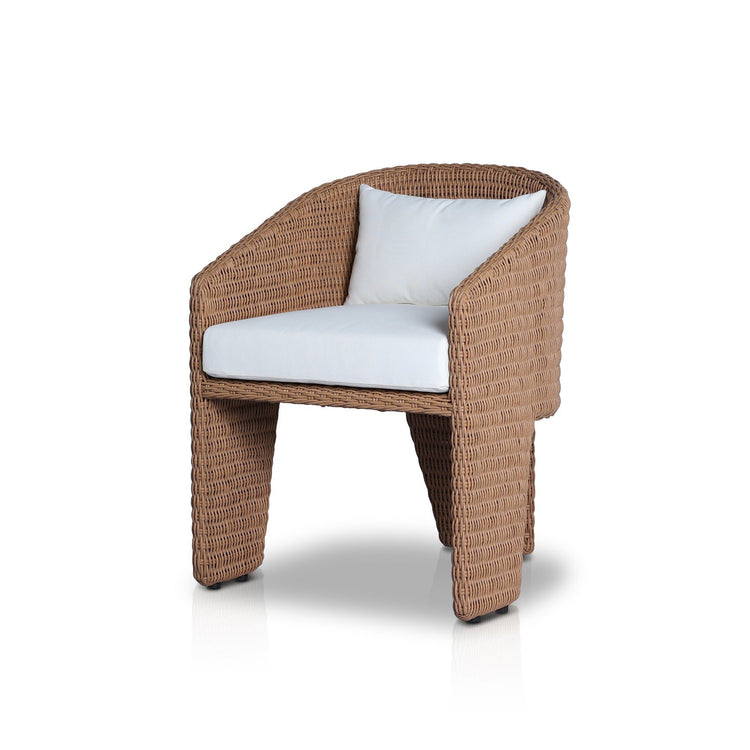 Silla de comedor para exteriores de tres patas Armant color café.