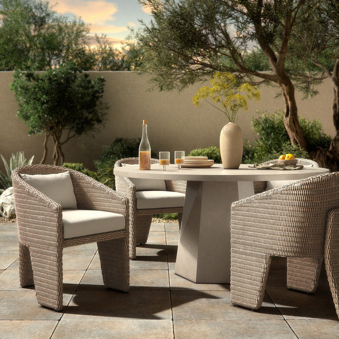 Silla de comedor para exteriores de tres patas Armant