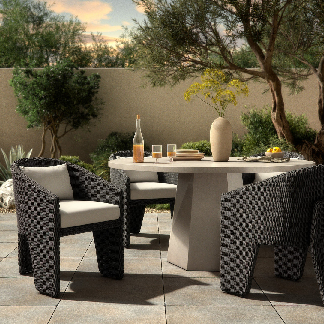 Silla de comedor para exteriores de tres patas Armant
