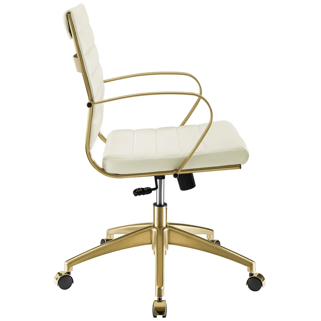 Silla de oficina blanco dorado Izzy