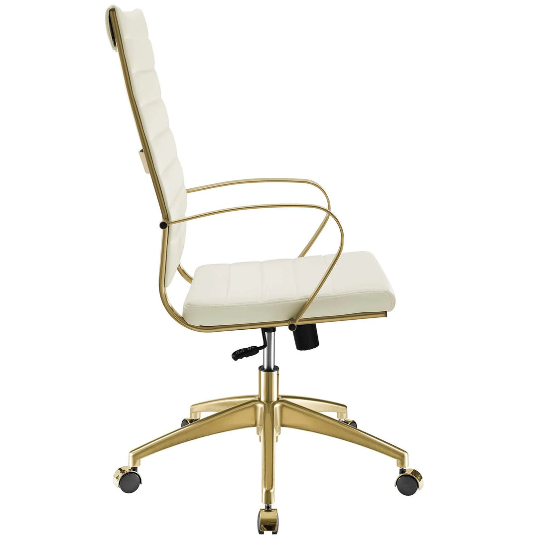 Silla de oficina blanco dorado Izzy