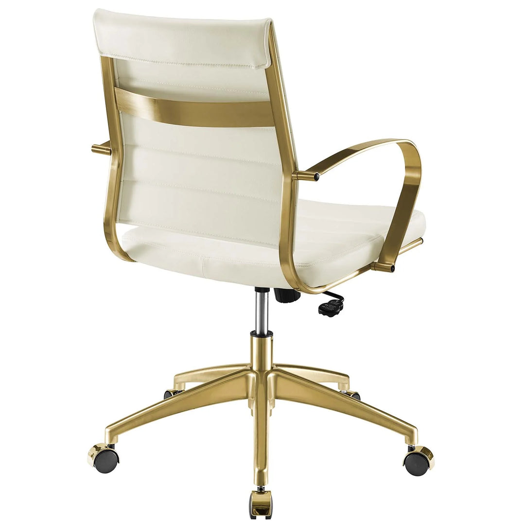 Silla de oficina blanco dorado Izzy