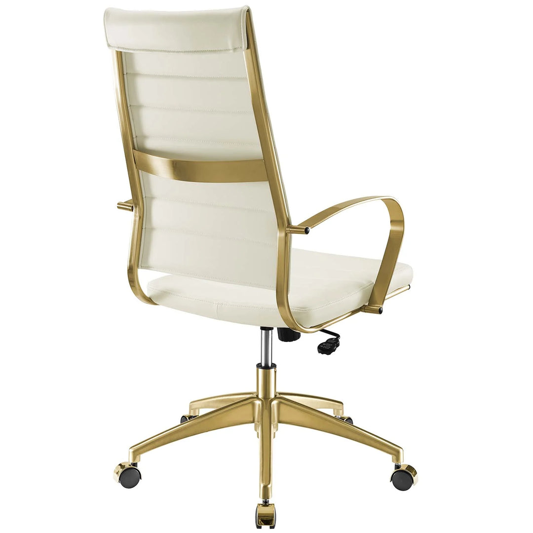 Silla de oficina blanco dorado Izzy