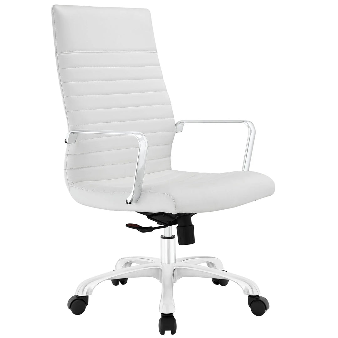 Silla de oficina con respaldo alto Micah color blanco.