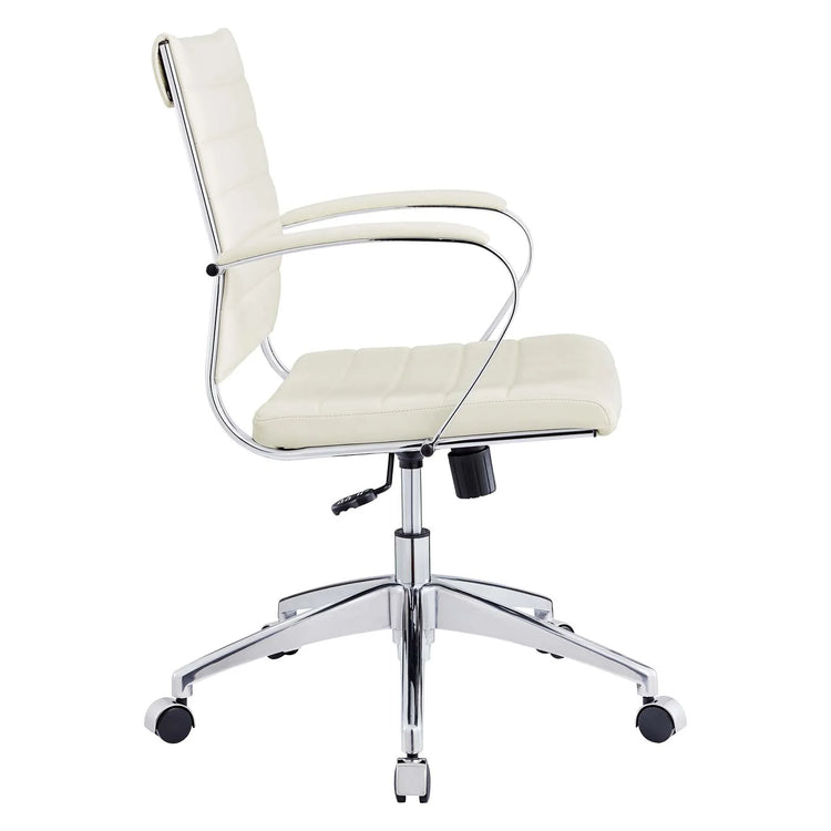 Silla de oficina de respaldo medio blanco Zoa de lado.