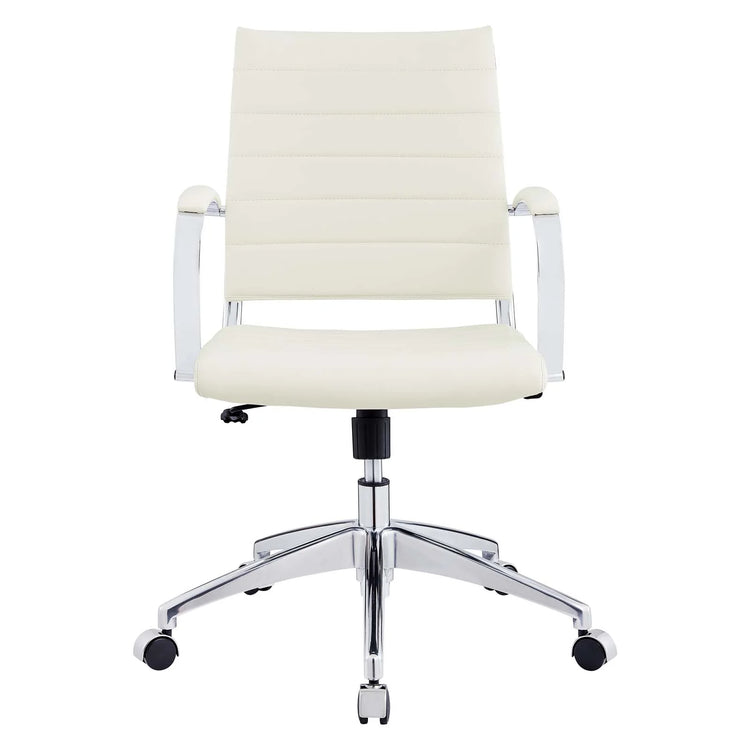 Silla de oficina de respaldo medio blanco Zoa de frente.
