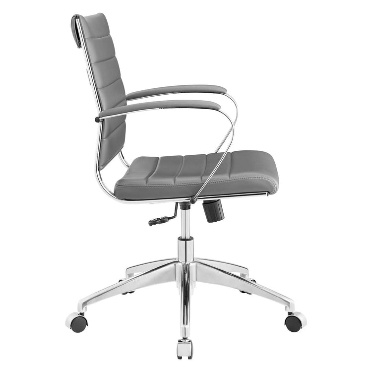 Silla de oficina de respaldo medio gris Zoa de lado.
