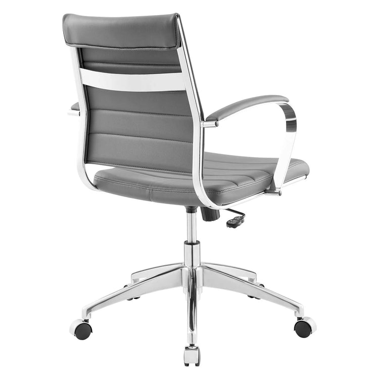 Silla de oficina de respaldo medio gris Zoa de espaldas.