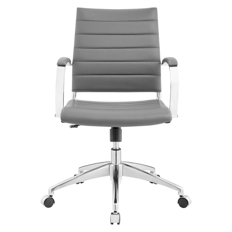 Silla de oficina de respaldo medio gris Zoa de frente.