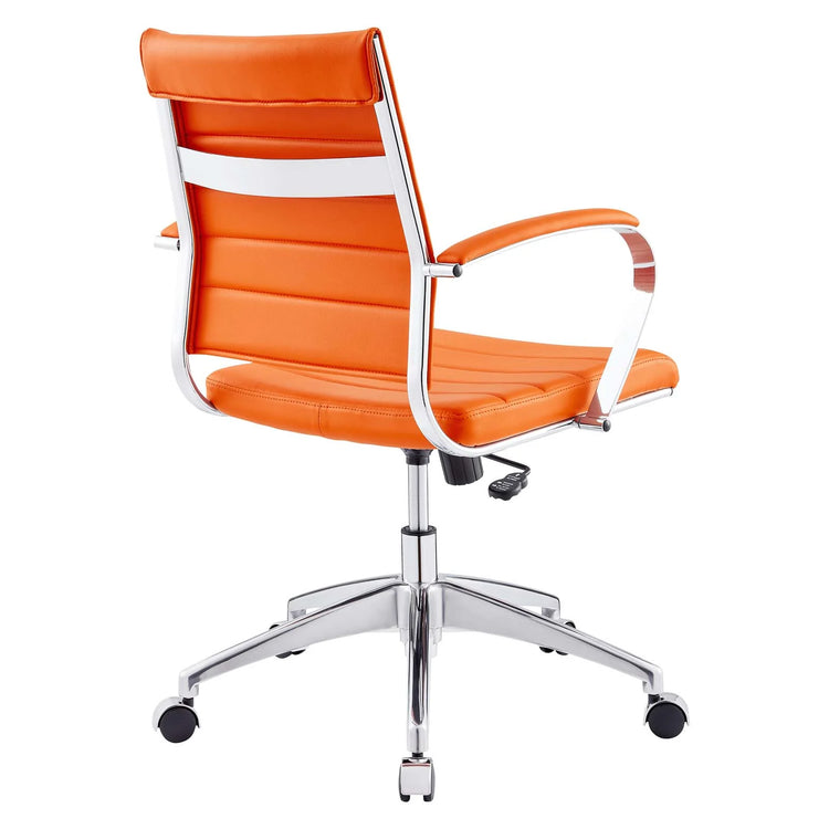 Silla de oficina de respaldo medio naranja Zoa de espaldas.