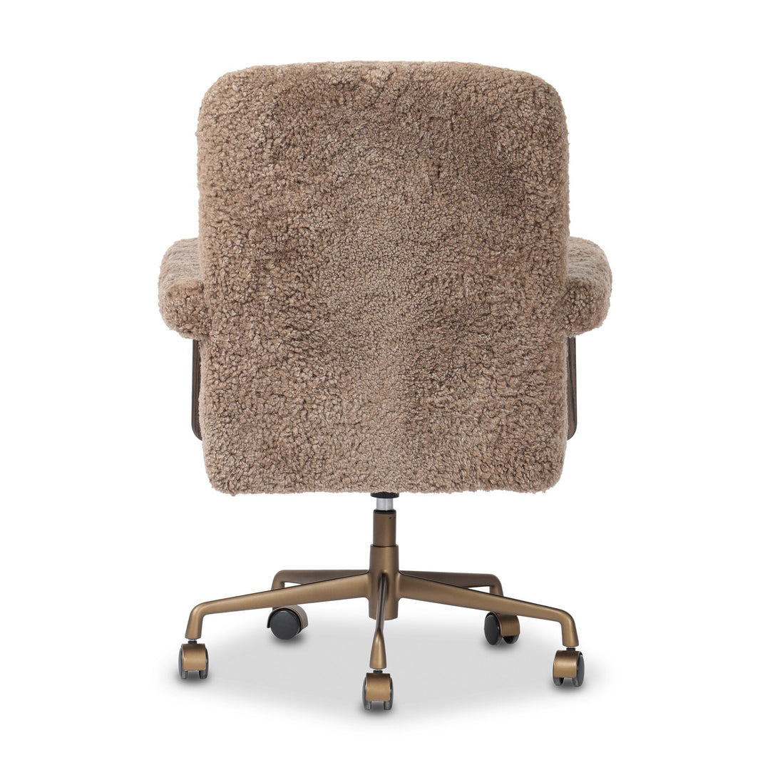 Silla de oficina moderna aluminio y piel de oveja Oriss