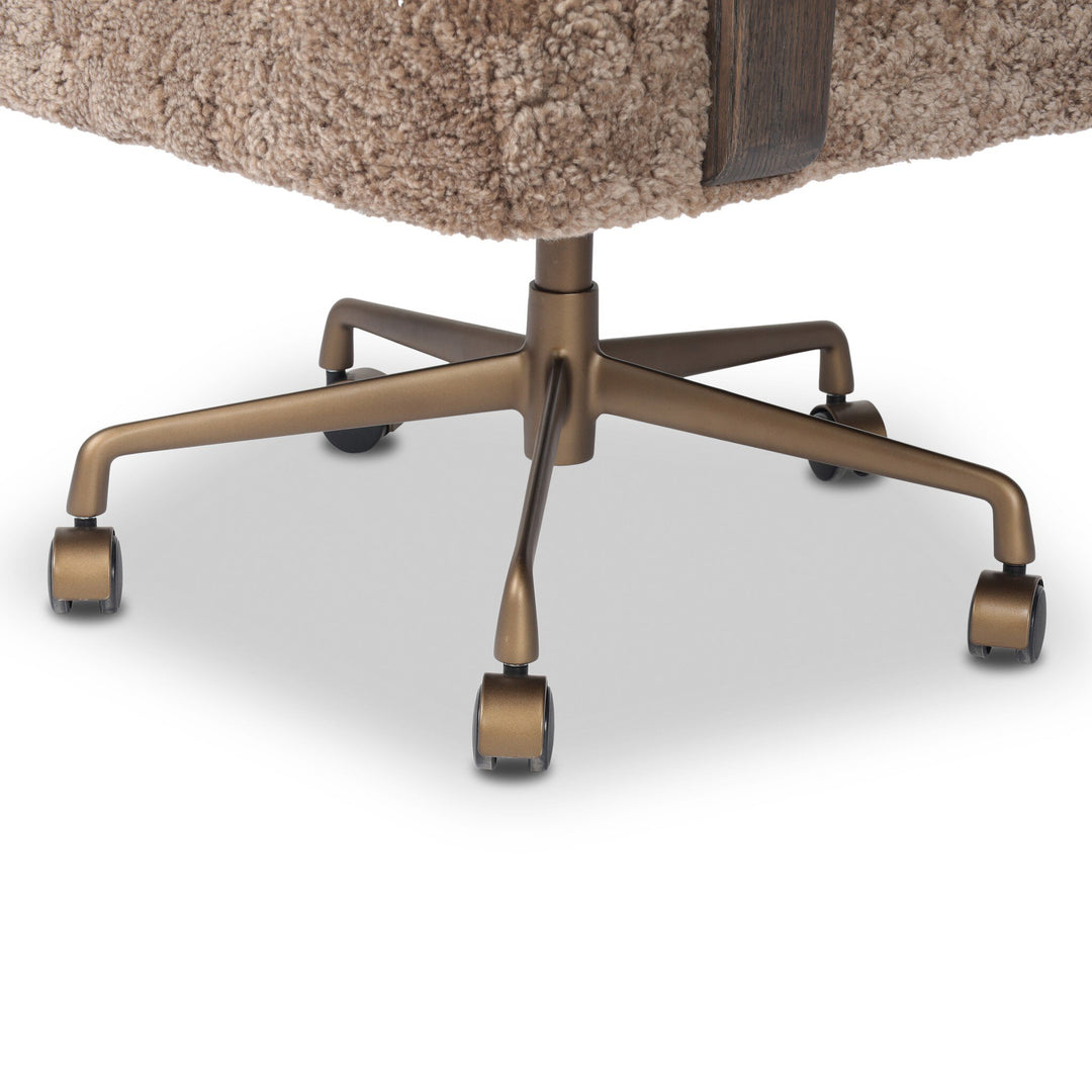 Silla de oficina moderna aluminio y piel de oveja Oriss