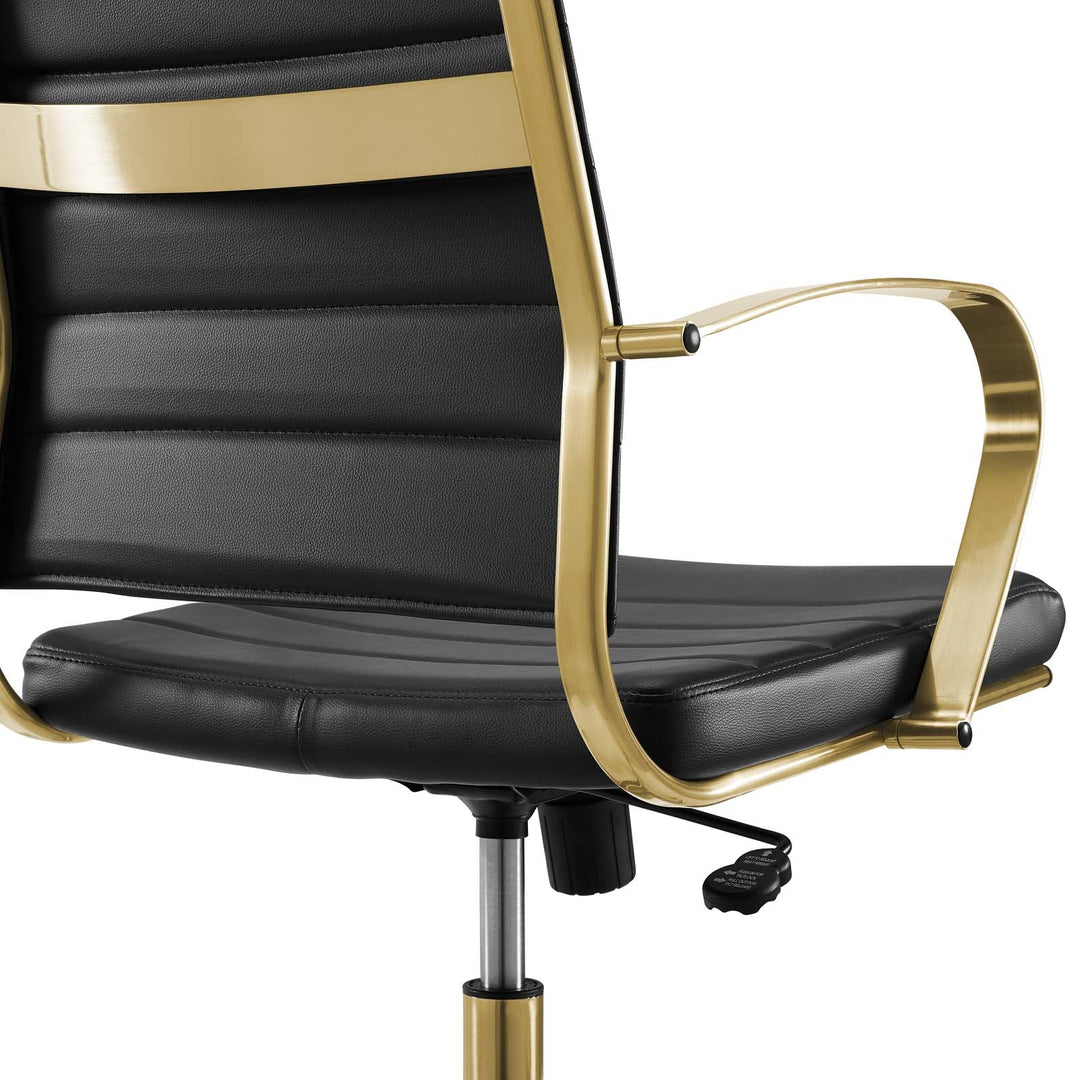 Silla de oficina negro dorado Izzy