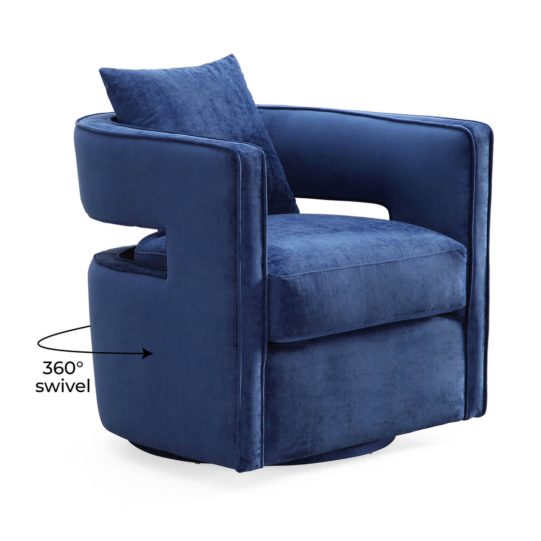 Silla de terciopelo giratoria Pelage