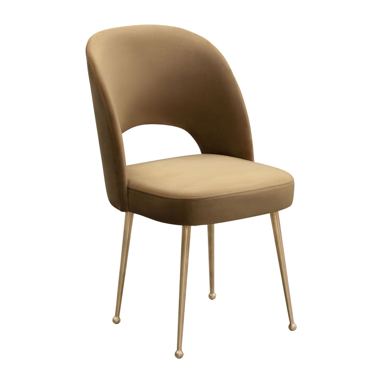 Silla de terciopelo café Zuara.