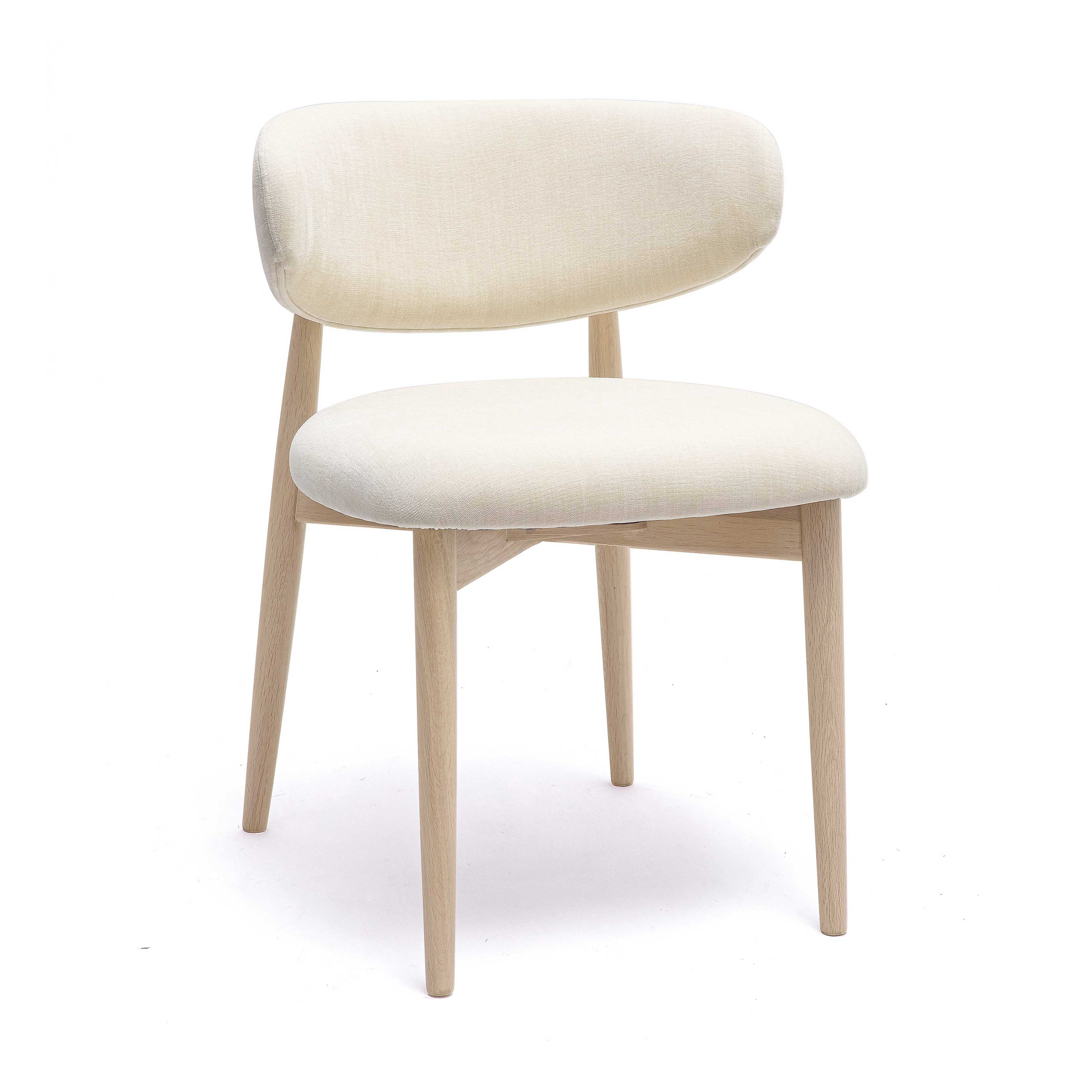 Silla de terciopelo crema Agathe.