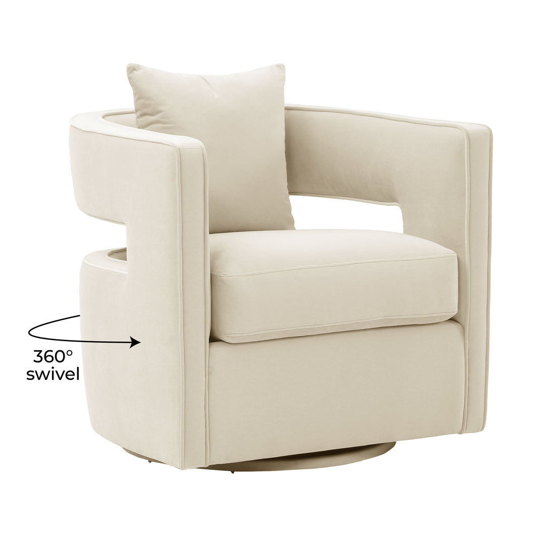 Silla de terciopelo giratoria Pelage