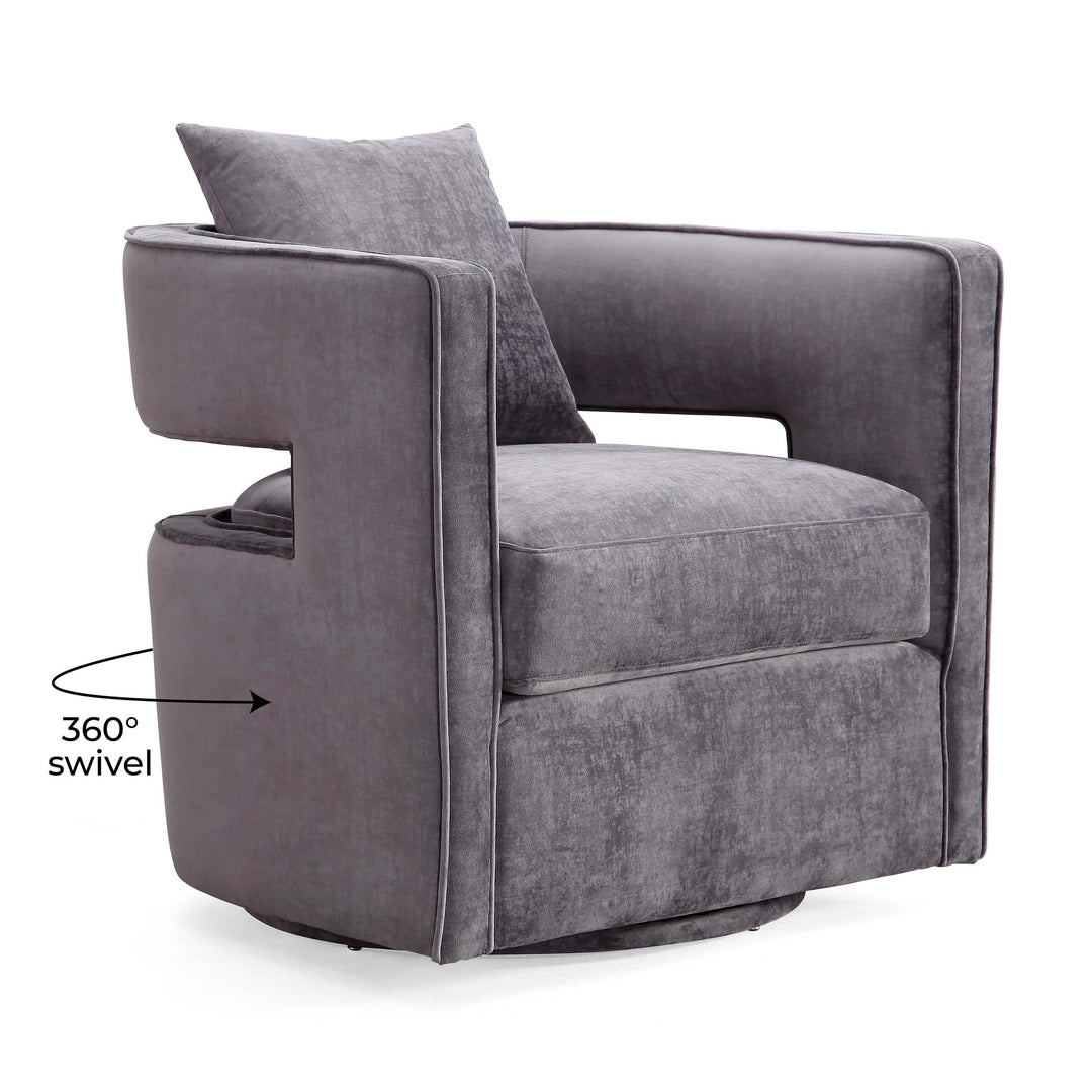 Silla de terciopelo giratoria Pelage