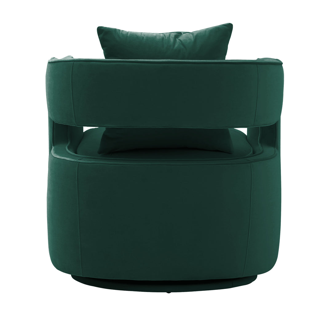 Silla de terciopelo verde bosque giratoria Pelage de atrás.