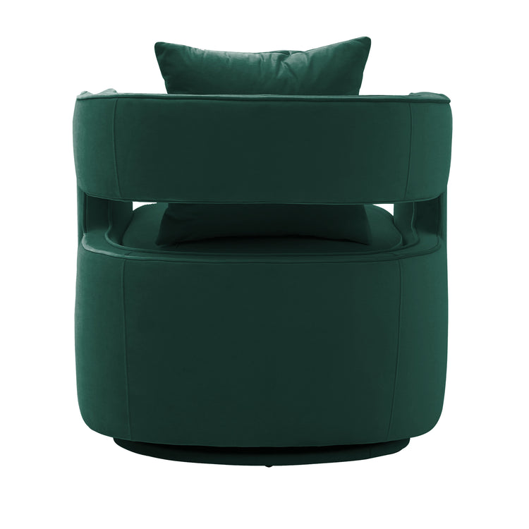 Silla de terciopelo verde bosque giratoria Pelage de atrás.