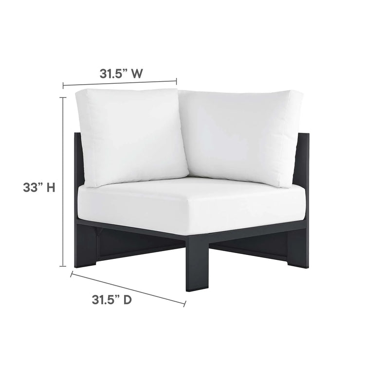 Silla esquinera blanco para exteriores de aluminio Neuba - Modular dimensiones.