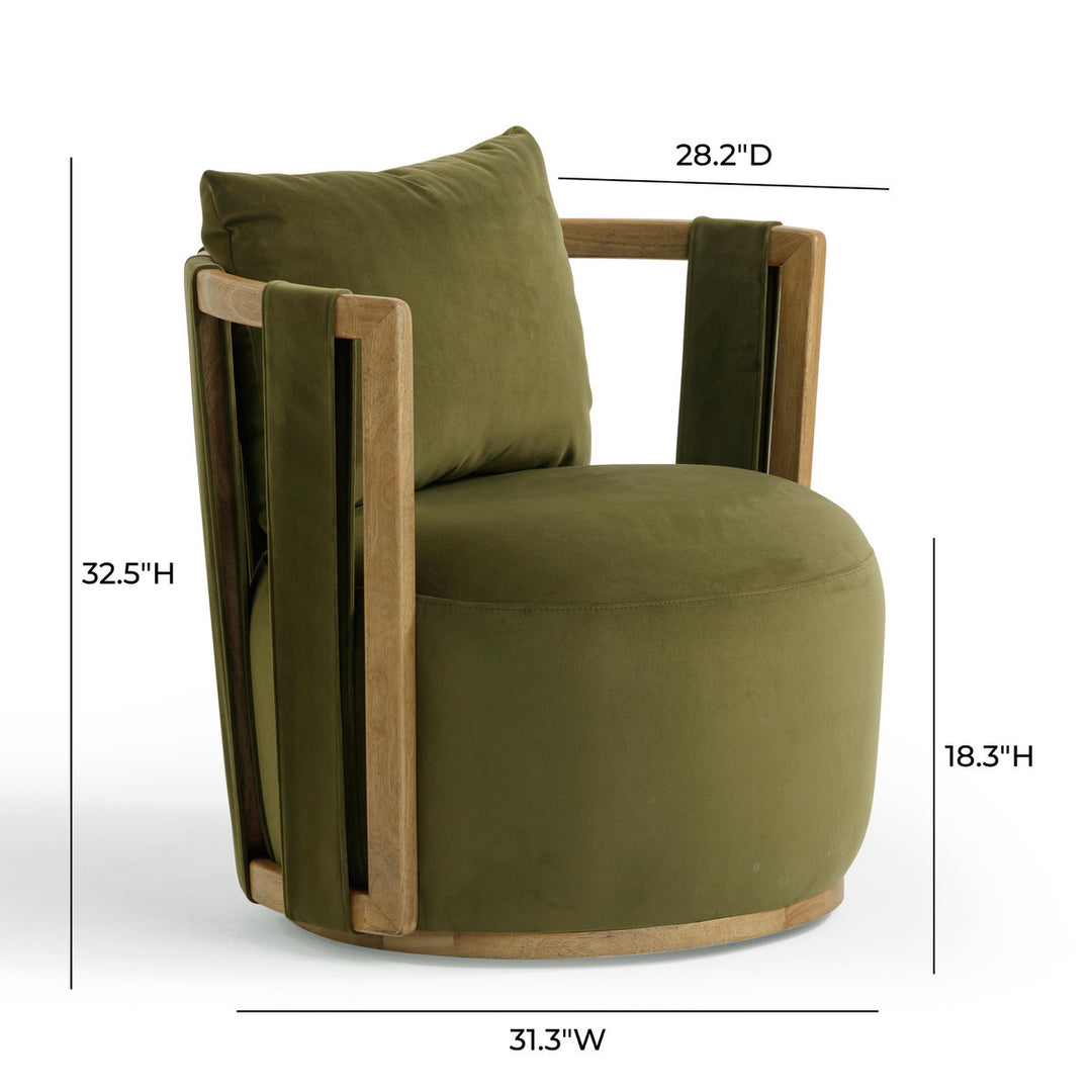 Silla giratoria Tess color terciopelo dimensiones.
