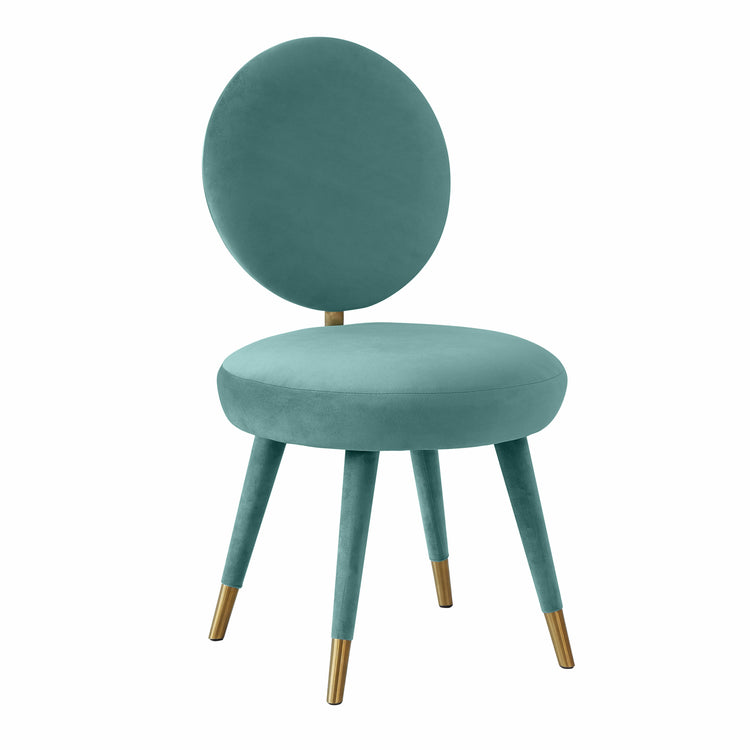 Silla mecedora de terciopelo azul mar Ellyn.