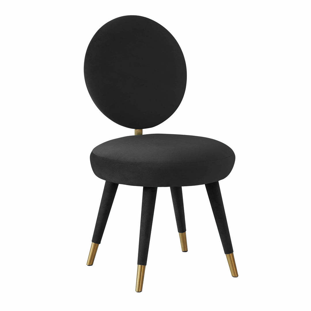 Silla mecedora de terciopelo negro Ellyn.