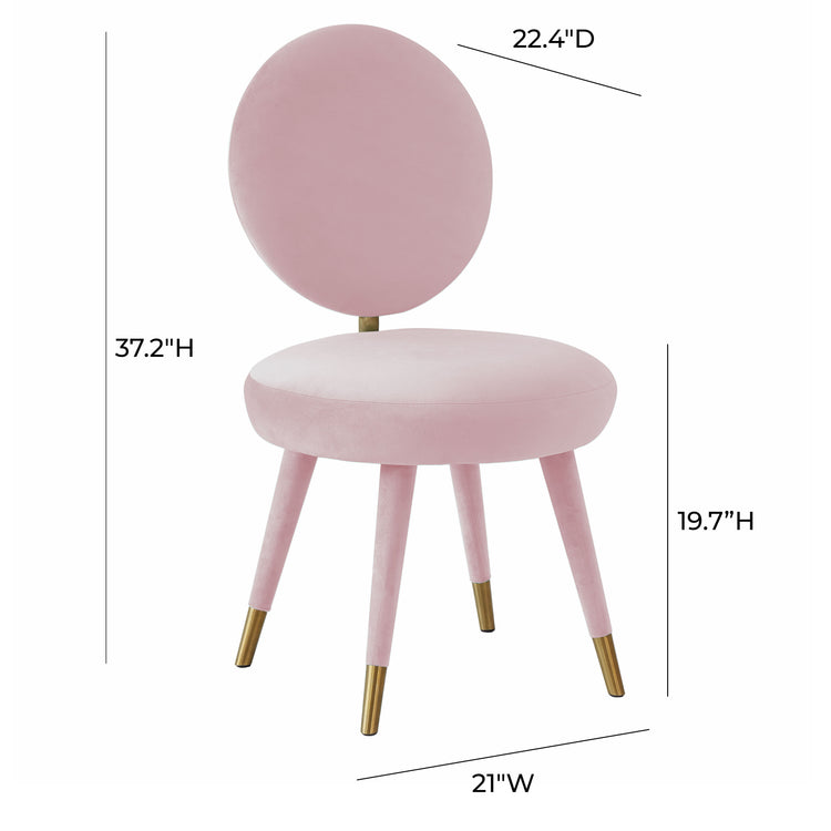 Silla mecedora de terciopelo rosa chicle Ellyn dimensiones.