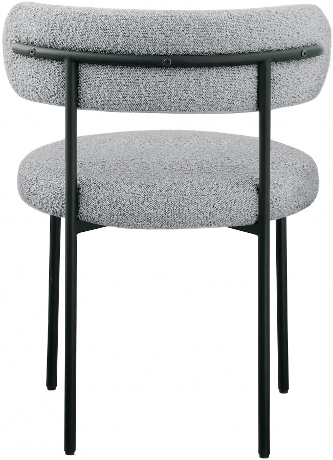 Silla para comedor de boucle gris Canaán de atrás.