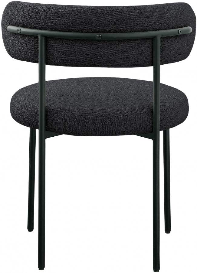 Silla para comedor de boucle negro Canaán de atrás.