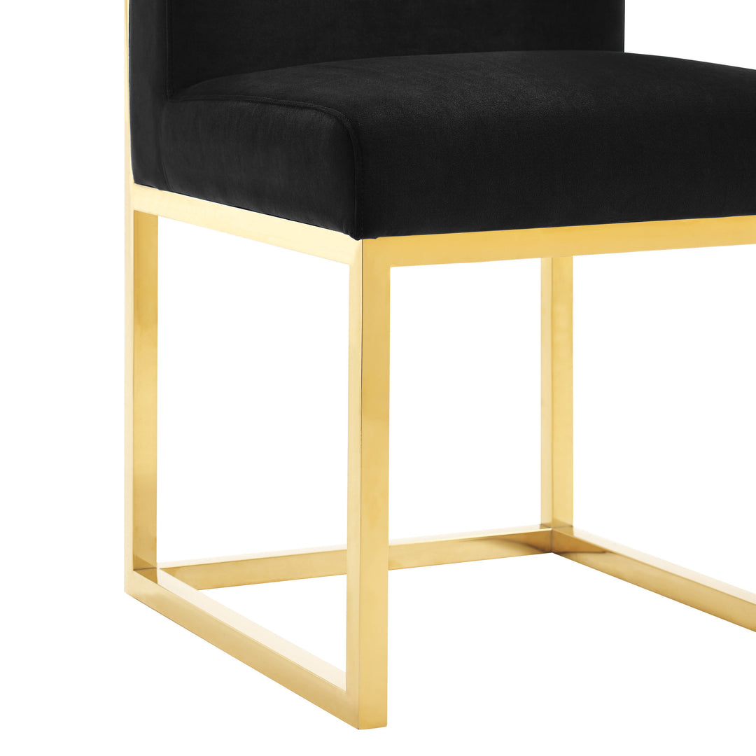 Silla para comedor elegante con base de acero inoxidable Aella