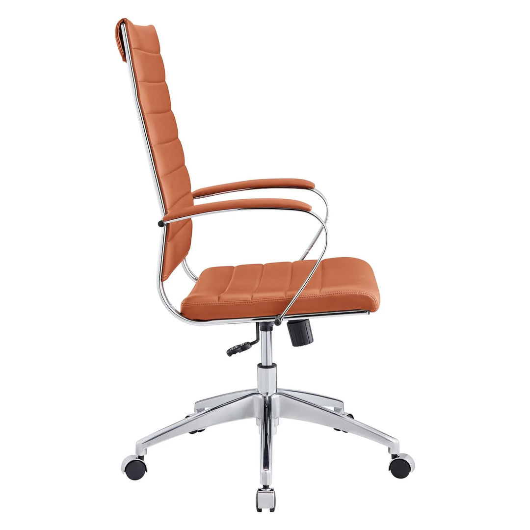 Silla para escritorio de respaldo alto Terracota Zoa de lado.