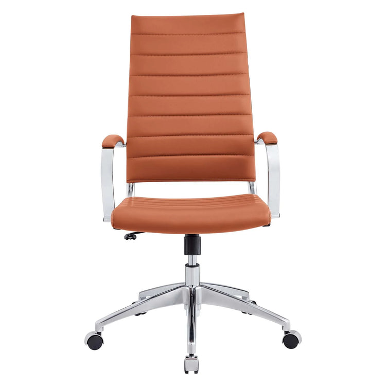 Silla para escritorio de respaldo alto Terracota Zoa de frente.