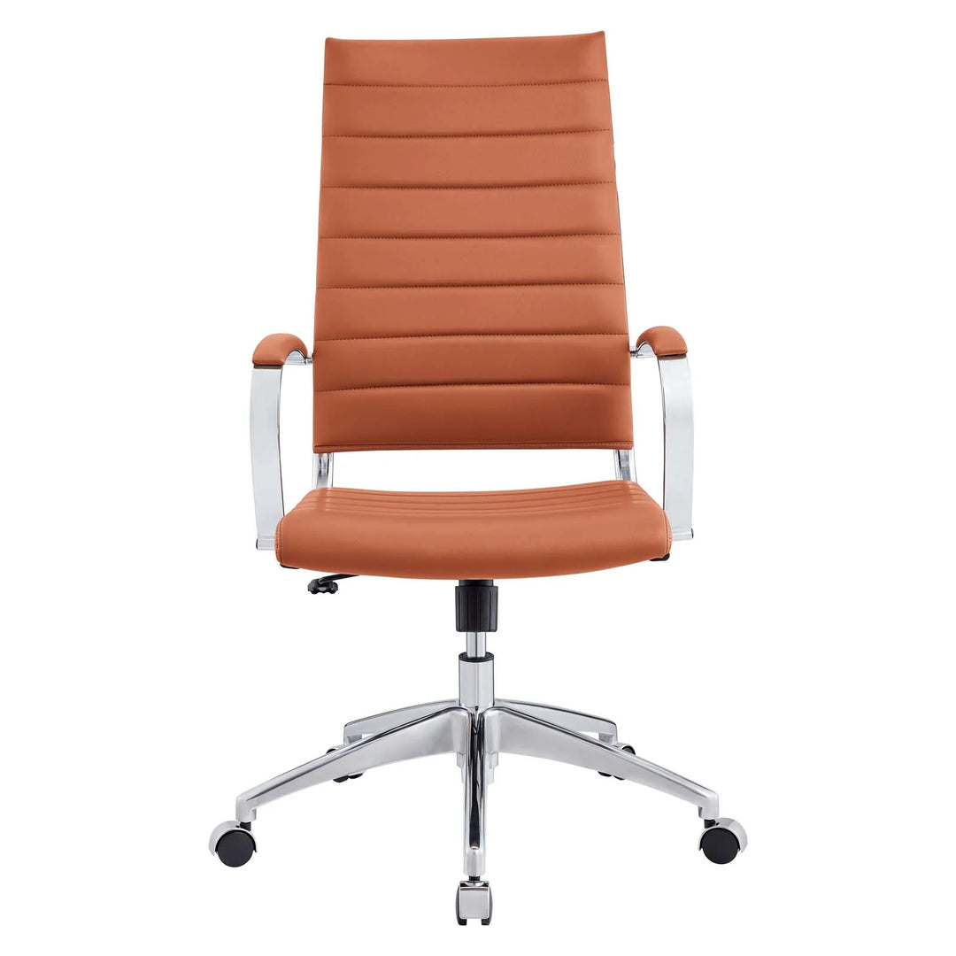Silla para escritorio de respaldo alto Terracota Zoa de frente.
