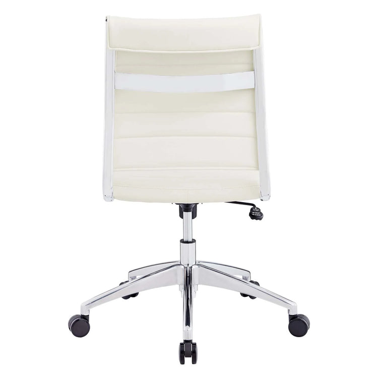 Silla para escritorio moderna sin descansabrazos blanco Zoa de atrás.