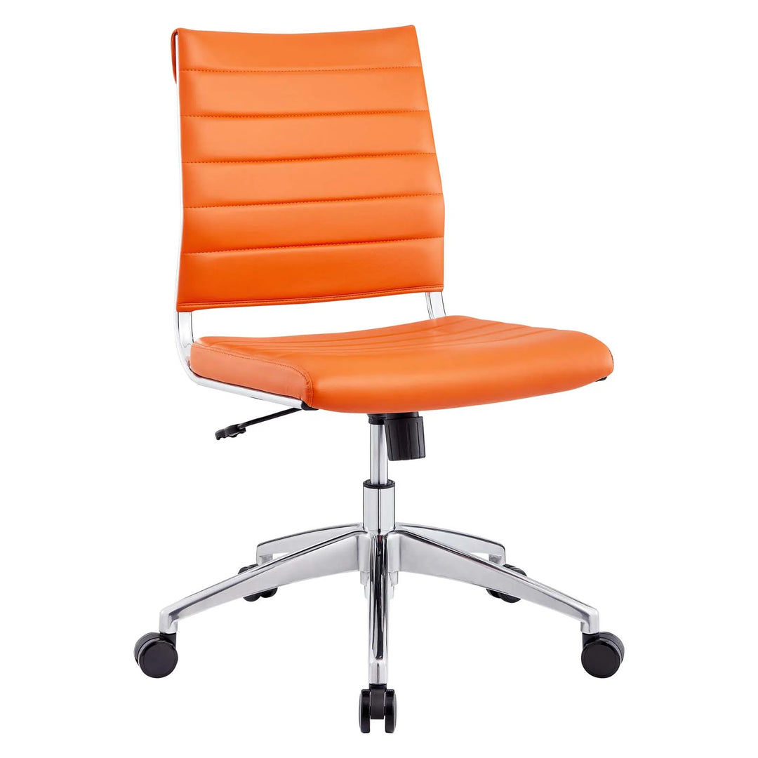 Silla para escritorio moderna sin descansabrazos naranja Zoa.