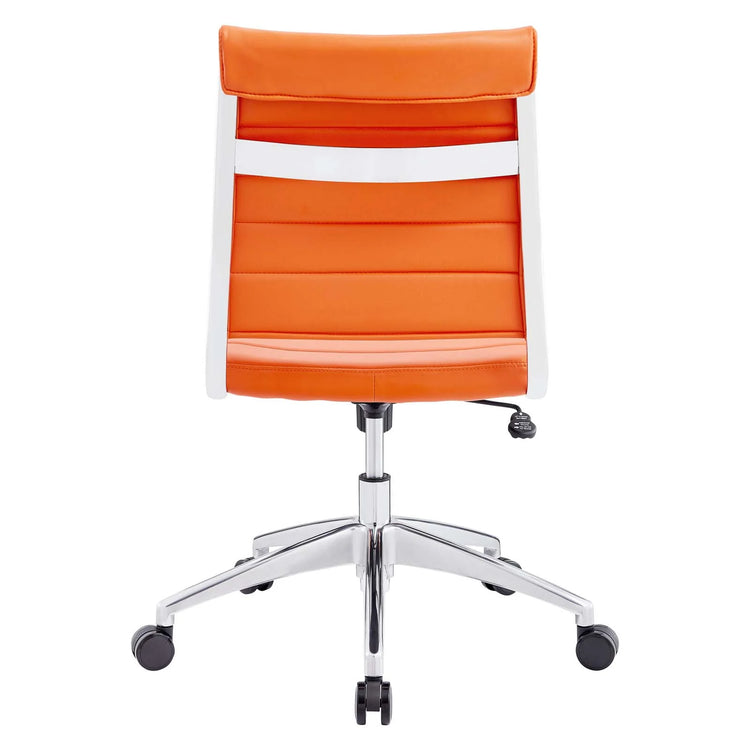 Silla para escritorio moderna sin descansabrazos naranja Zoa de atrás.