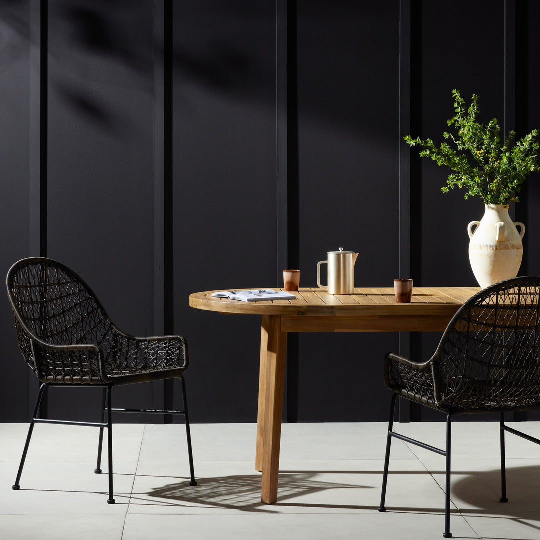 Silla tejida de comedor para exterior Yanis