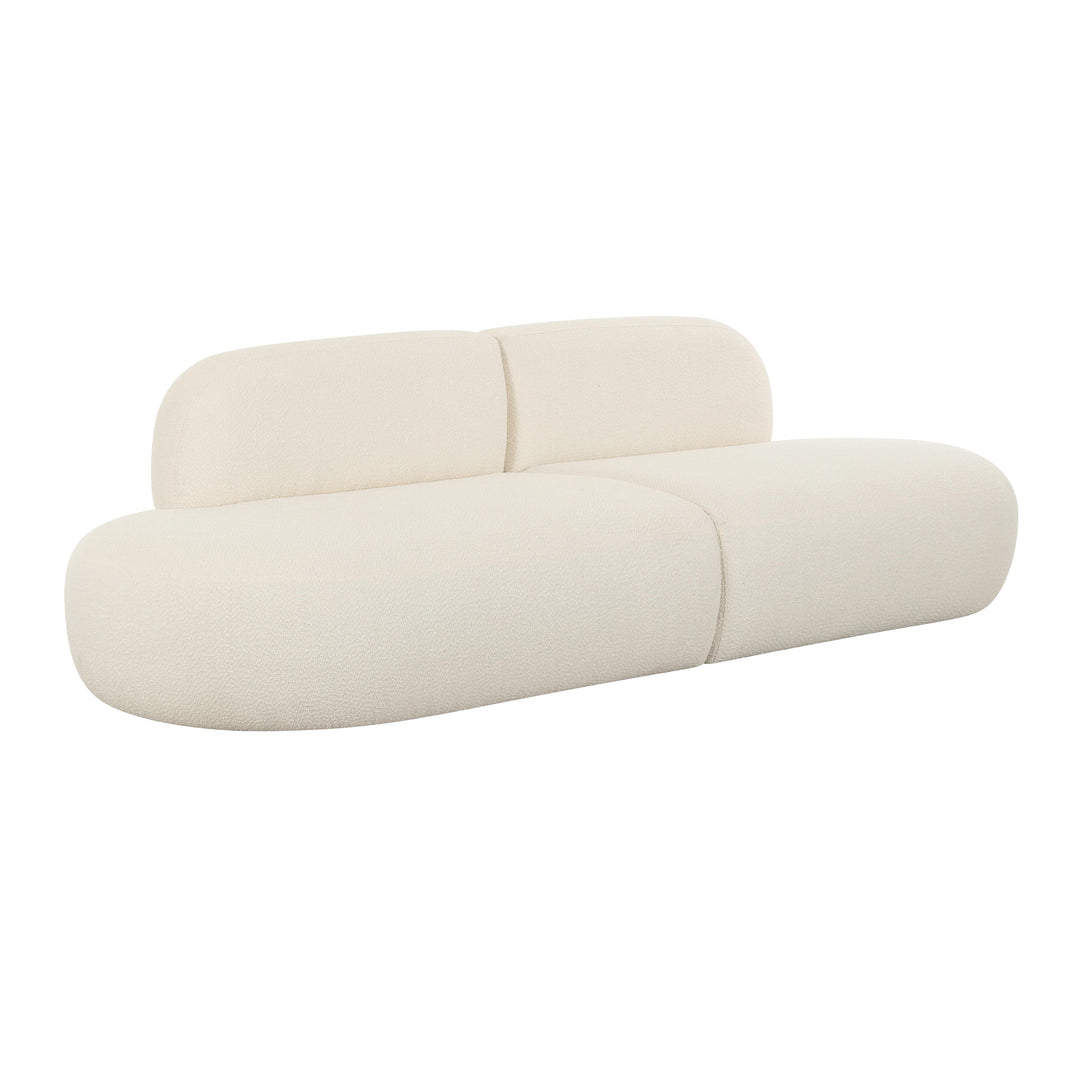Sofá de boucle crema Ilonnka.