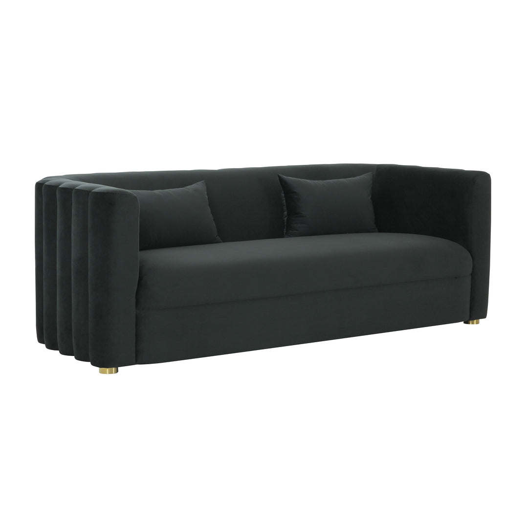 Sofá de terciopelo negro Anice.