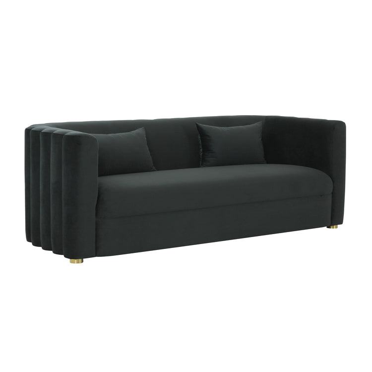 Sofá de terciopelo negro Anice.