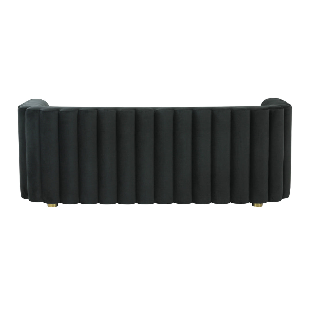 Sofá de terciopelo negro Anice
