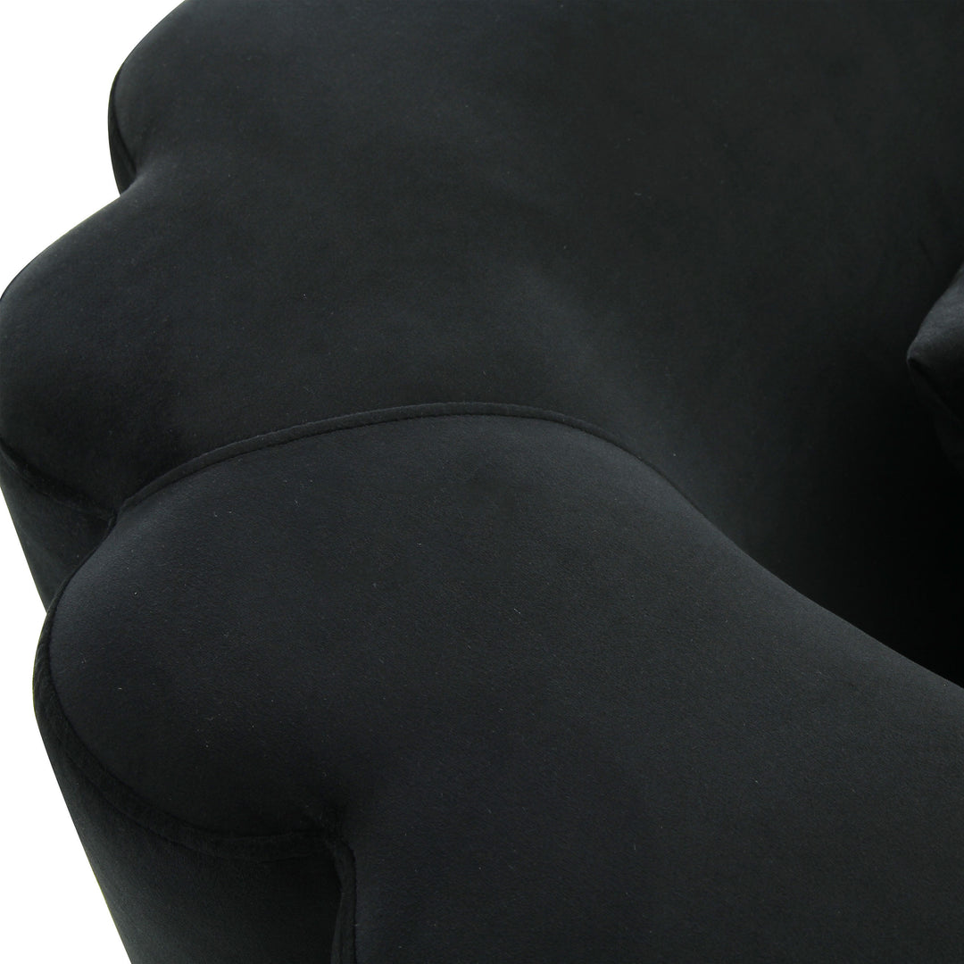 Sofá de terciopelo negro Anice