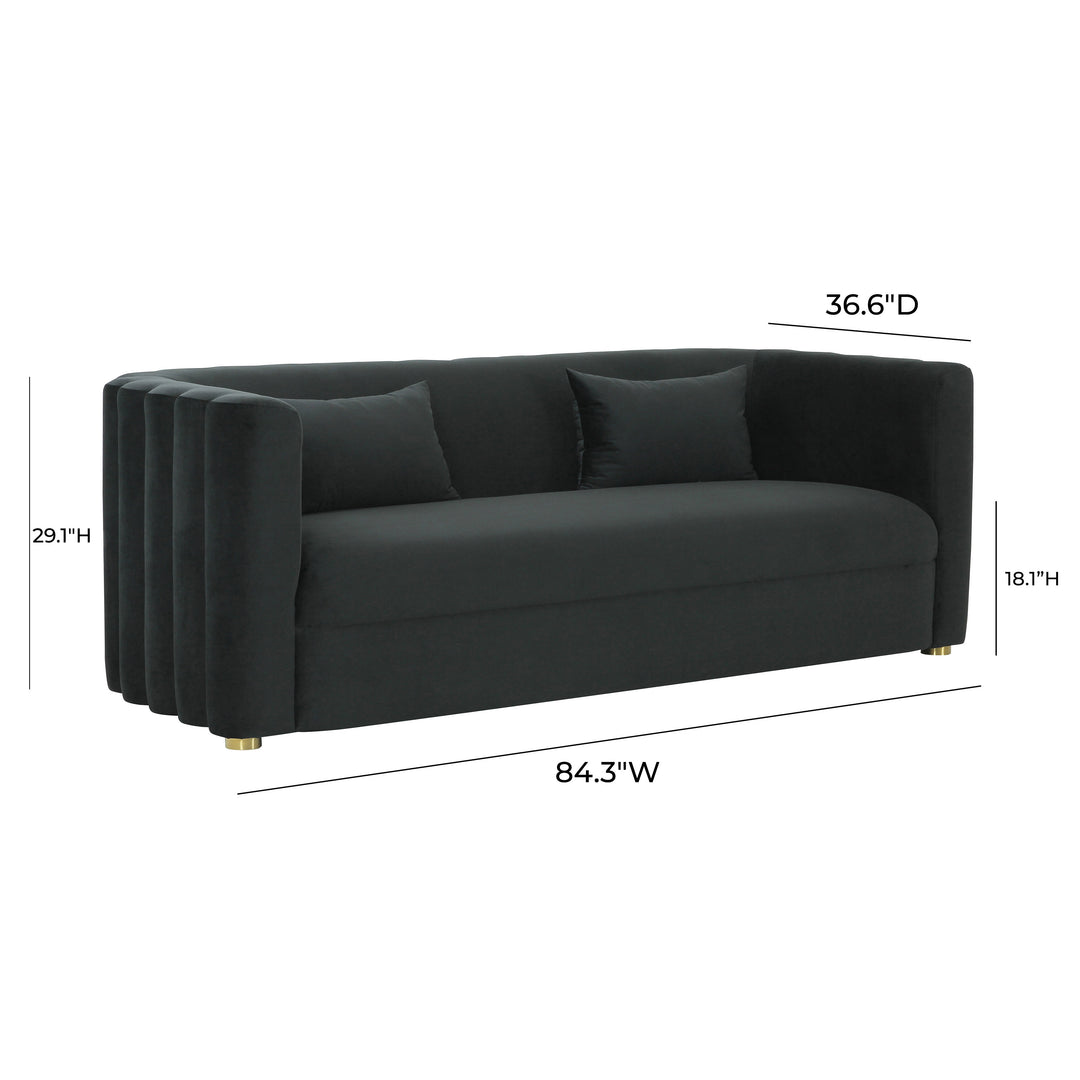 Sofá de terciopelo negro Anice
