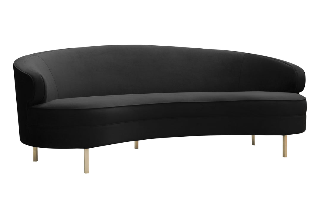 Sofá de terciopelo negro Ayoub.