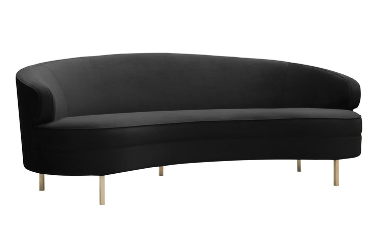 Sofá de terciopelo negro Ayoub.