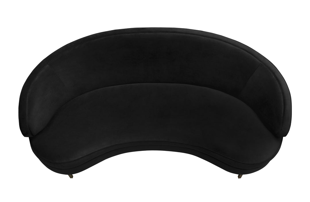 Sofá de terciopelo negro Ayoub de arriba.