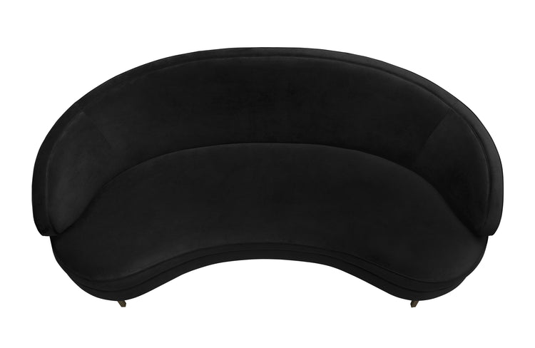 Sofá de terciopelo negro Ayoub de arriba.